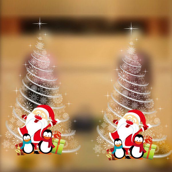 

Christmas Tree Wall Stickers Shop Showcase Decoration, White
