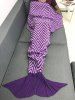 Couverture motif sirène tricotée à rayures - Pourpre  