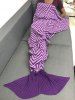 Geometry Stripe Ombre Knitted Sofa Mermaid Blanket -  