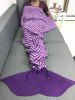 Geometry Stripe Ombre Knitted Sofa Mermaid Blanket -  