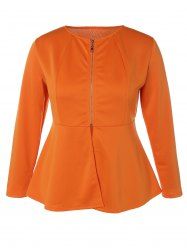 Zip Up Plus Size Skirted Jacket