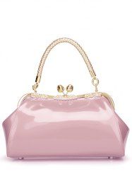 Vintage Kiss Lock Patent Leather Handbag