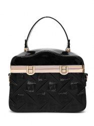 Vintage Embossed Metal Trimmed Handbag
