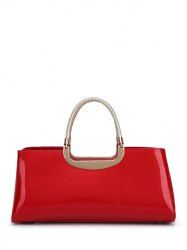 Metal Patent Leather Braid Handbag