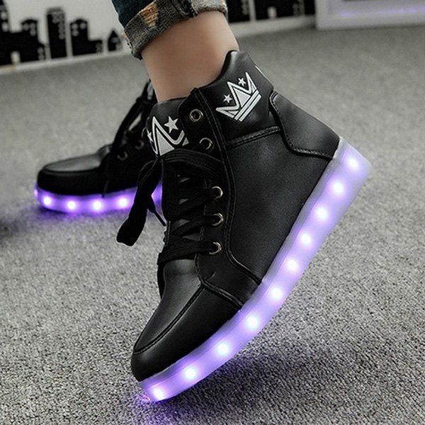 Black 39 Light Up Flashing Sneakers