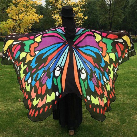 Butterfly wing cape scarf