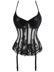[26% OFF] Halter Lace See-Thru Corset | Rosegal