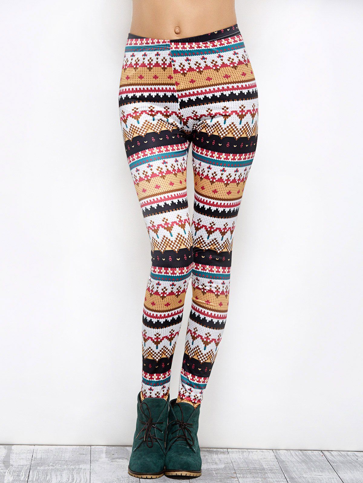 

Tight Christmas Print Leggings, Colormix