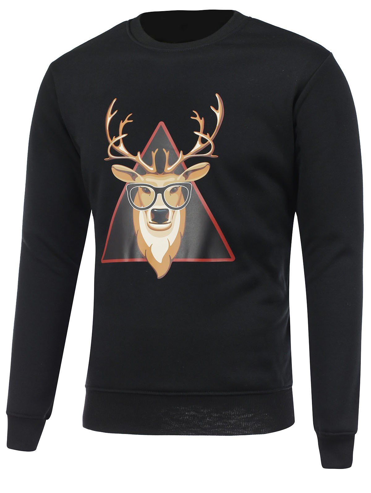 

Crew Neck Funny Christmas Sweatshirt, Black