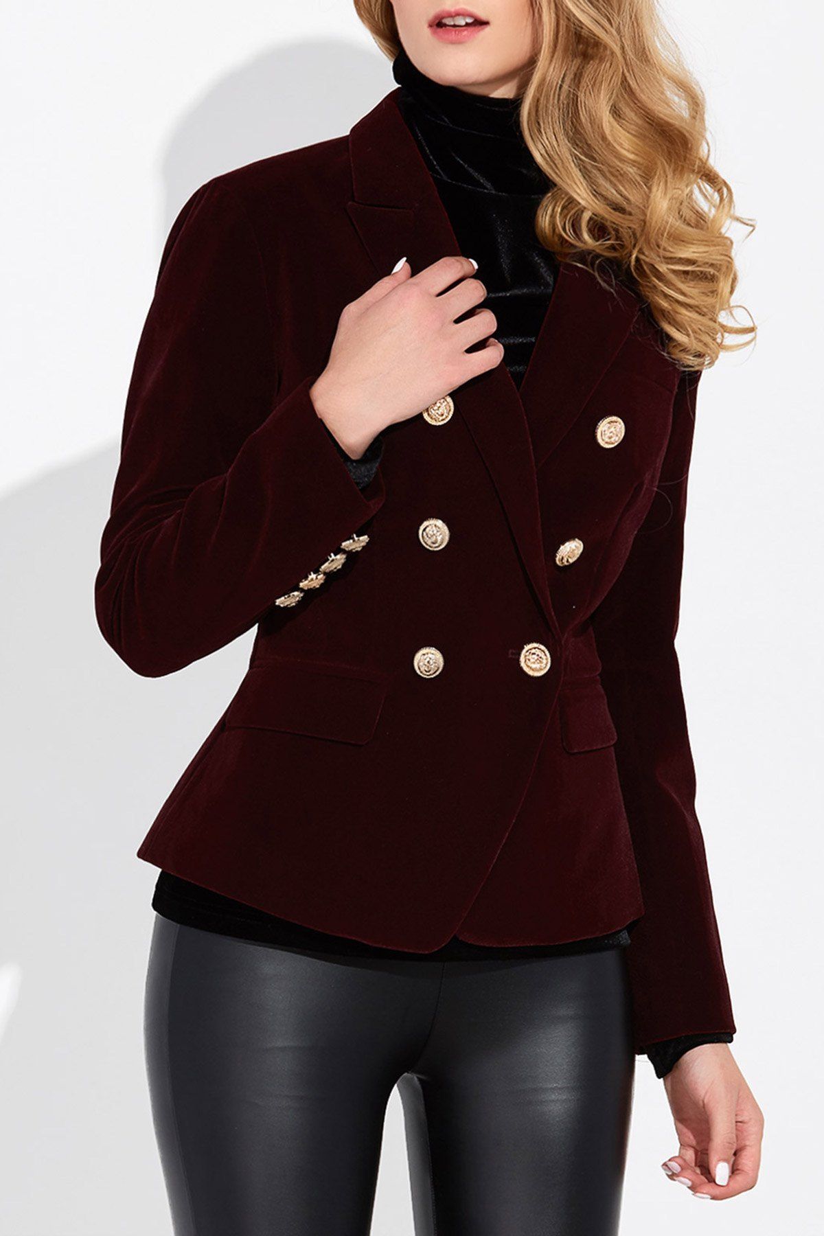 

Slim Velvet Blazer, Wine red