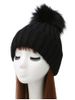 Pom Ball Flanging Knitted Beanie -  