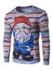 T-Shirt à Col Ras de Cou Père Noël en Dessin Animé 3D - Multicolore M