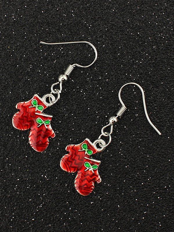 

Christmas Bows Gloves Earrings, Silver