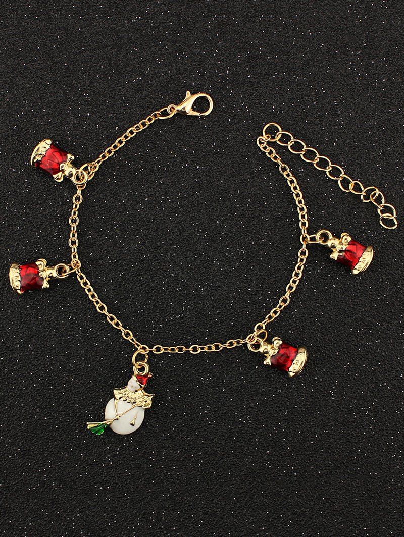 

Christmas Bells Snowman Charm Bracelet, Golden