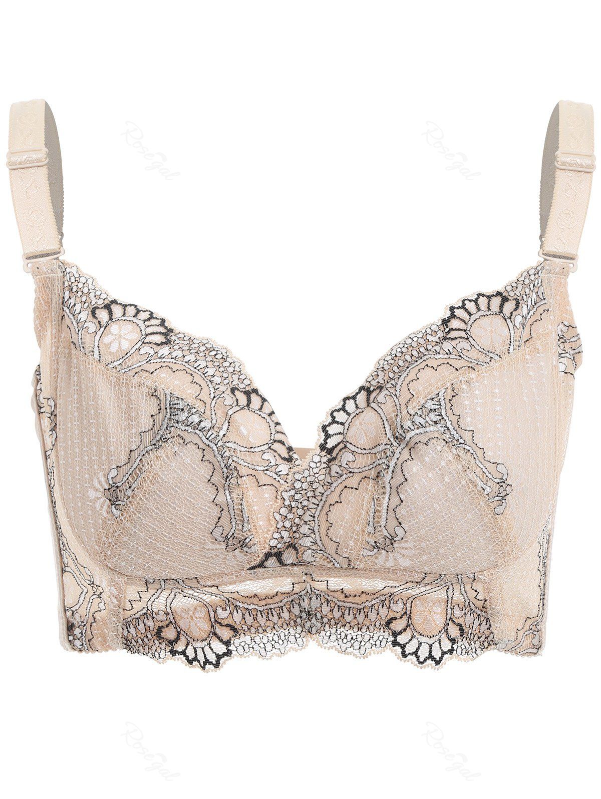 [35% OFF] Wire Free Embroidery Padded Bra | Rosegal