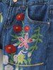 Embroidered High Rise Jeans -  