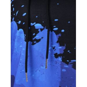 Blue/black Xl Splatter Paint Drawstring Hoodie | RoseGal.com