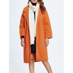 Wool Blend Loose Button Up Coat