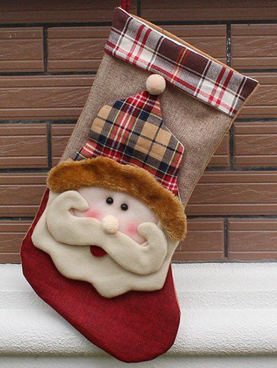 

Christmas Santa Hanging Stocking Decoration Present Bag Sock, Colormix