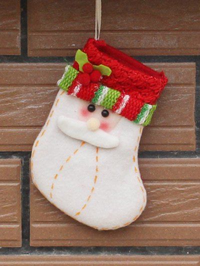 

Christmas Santa Xmas Tree Decor Hanging Present Bag Sock, Red with white