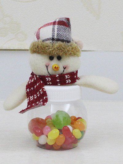 

Christmas Cute Plush Snowman Toy Candy Jar, Transparent