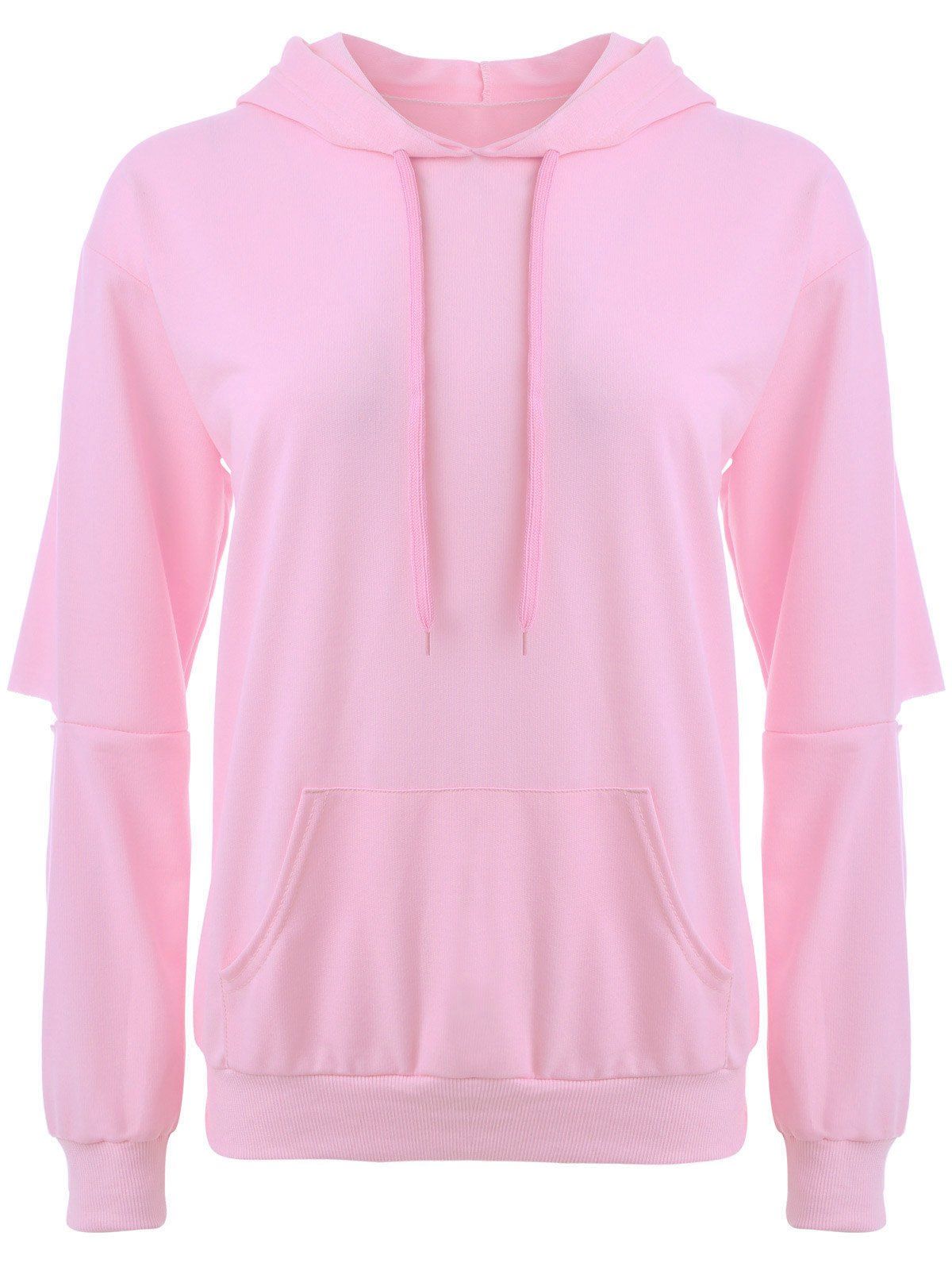 cut out drawstring hoodie