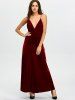 Backless Velvet Cami Slit Long Prom Dress -  