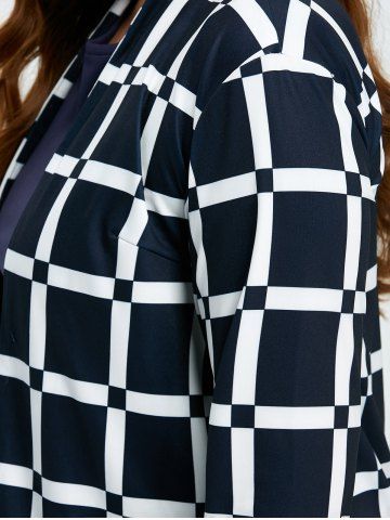 Plus Size Long Grid Coat