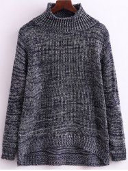 Funnel Neck Heathered Knitwear -  