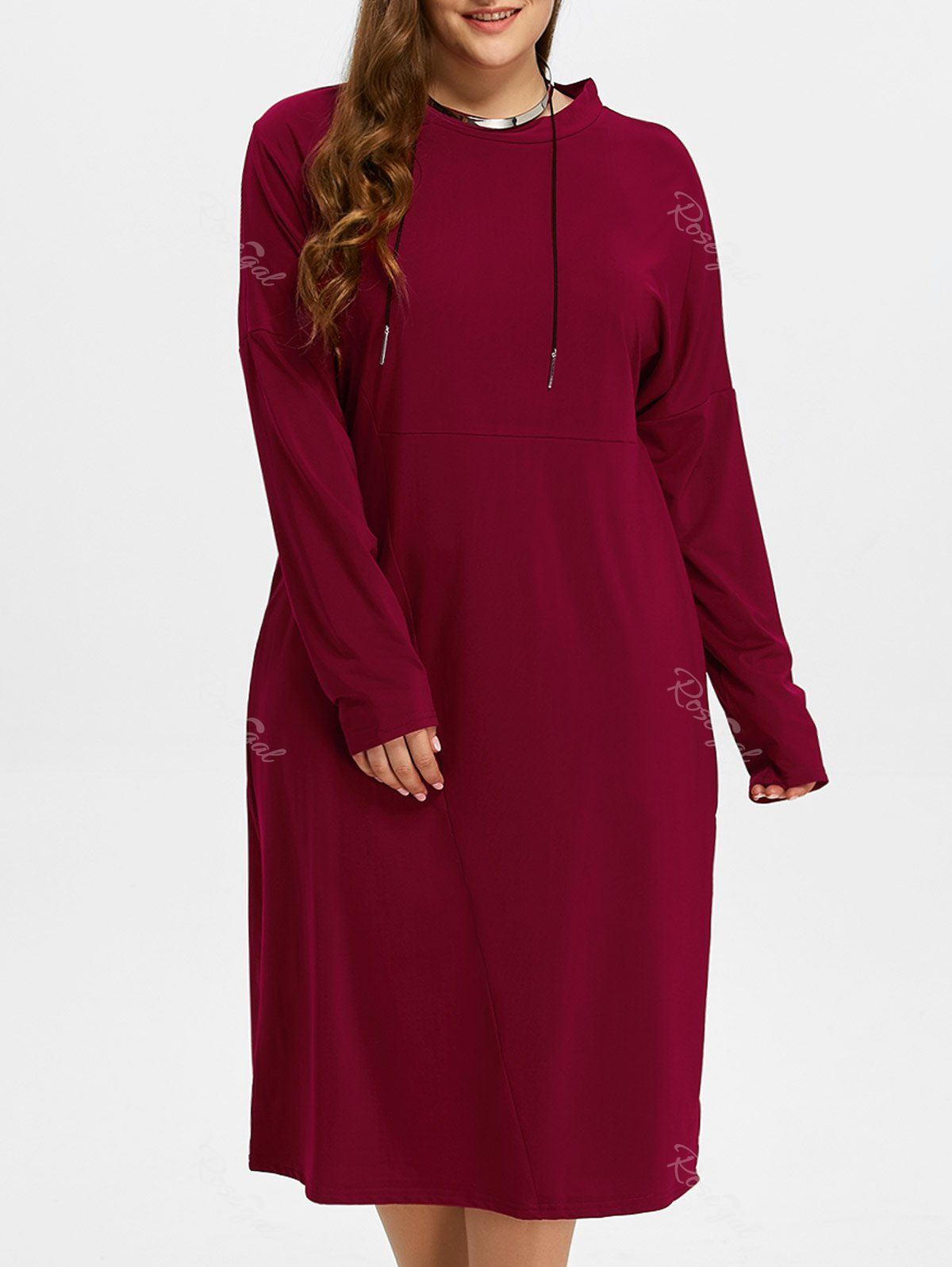 [36% OFF] Plus Size Midi Shift Dress | Rosegal