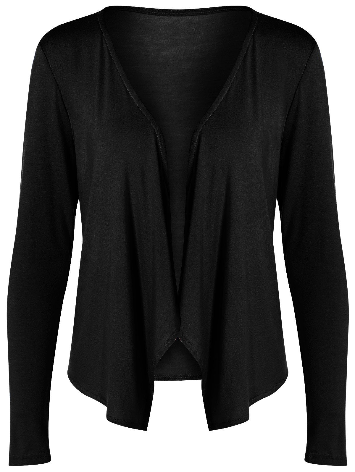 37 Off Long Sleeve Drape Open Front Short Cardigan Rosegal
