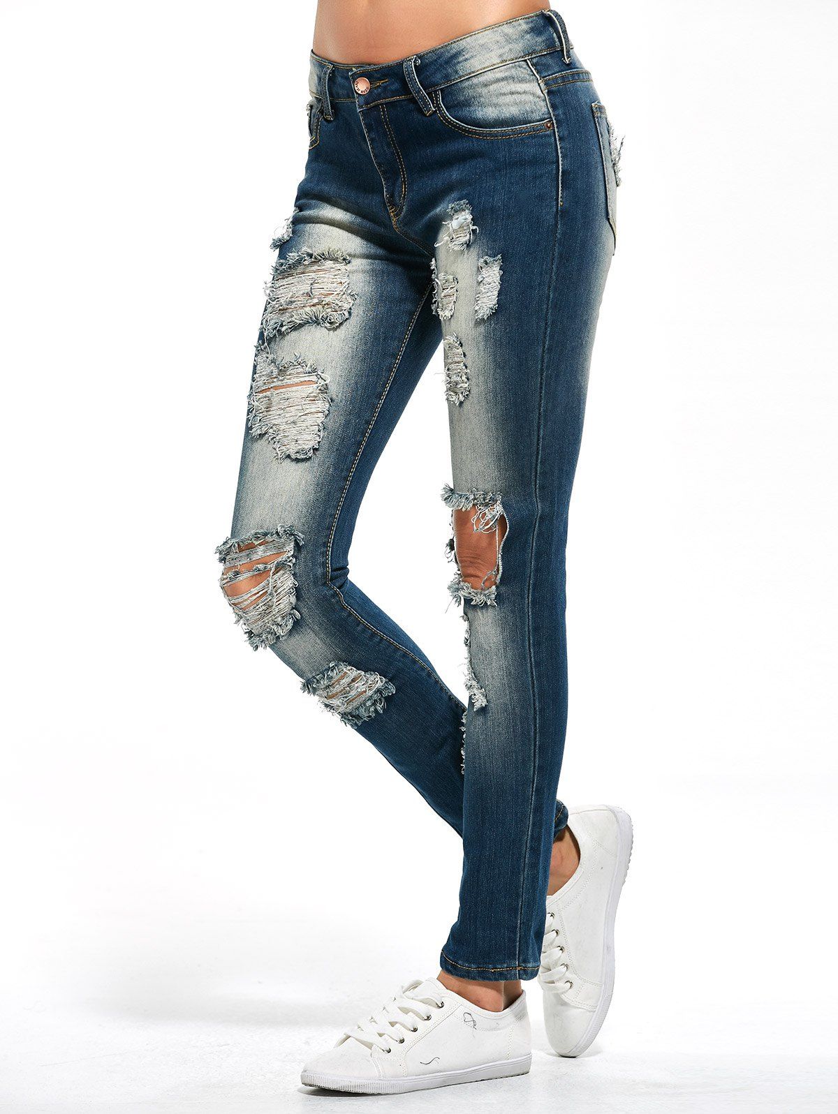 skinny distressed jeans