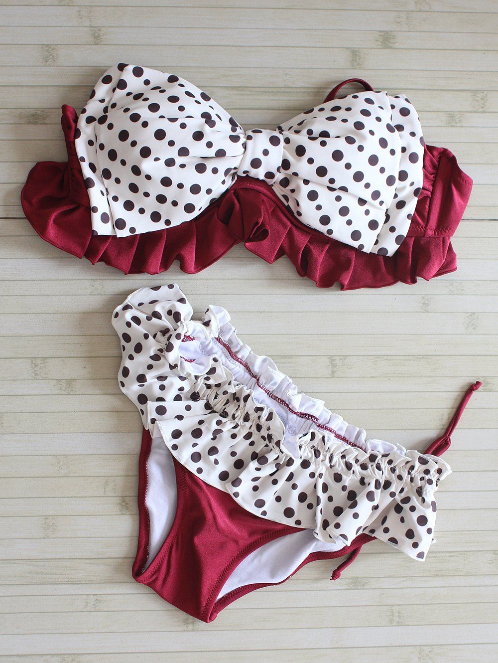 62 Off Halter Polka Dot Ruffled Bikini Set Rosegal 