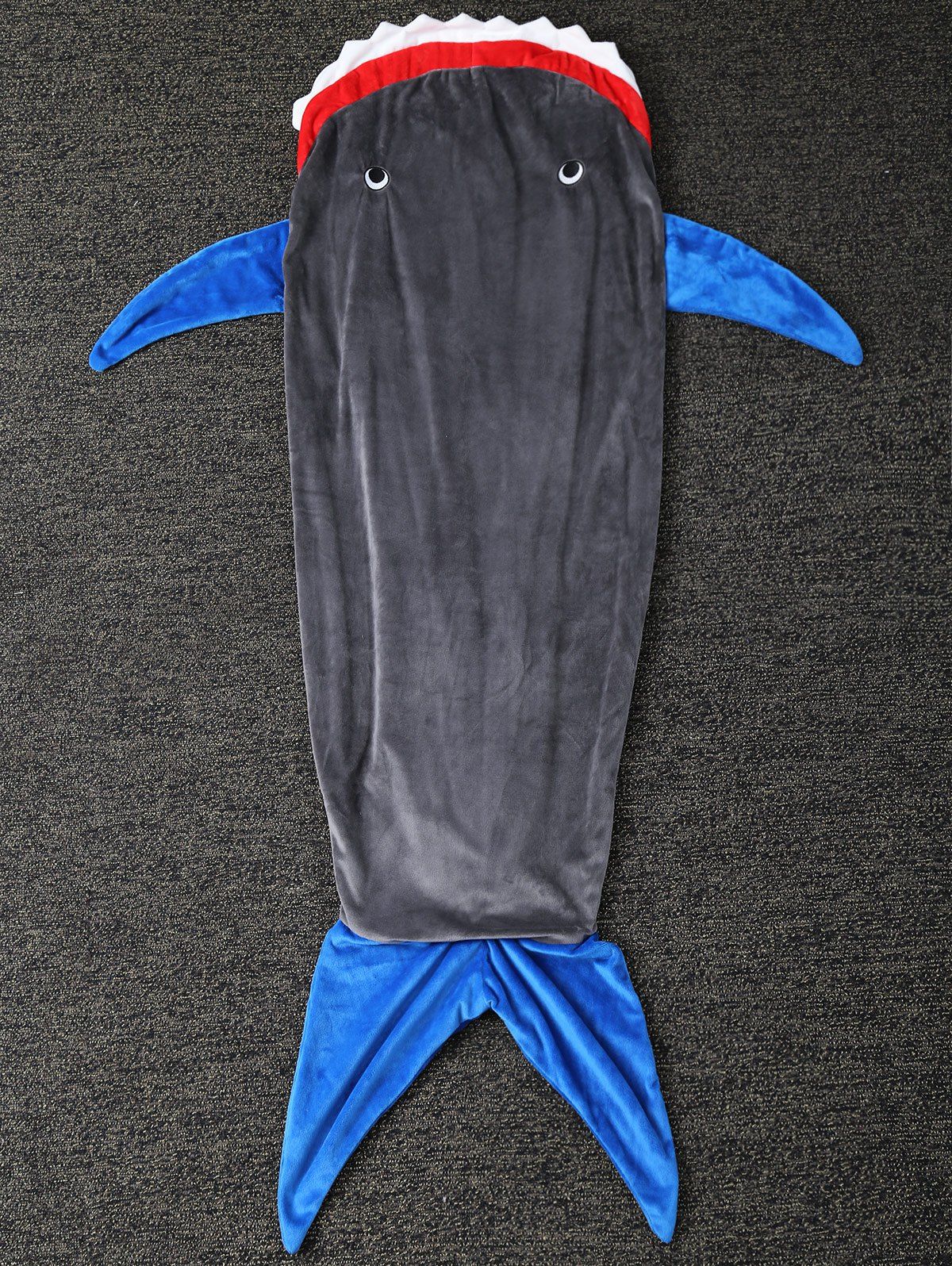 Couverture motif queue de requin gris foncé 