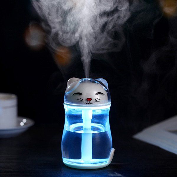 2018 Water Fountain Spray Fogger Usb Air Humidifier Light In White