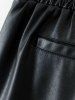 Drawstring Faux Leather Shorts -  