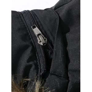 thicken detachable furry hood zip coat down coats rosegal outerwear