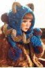 Chunky Crochet Knit Cat Ear Hat Gloves -  