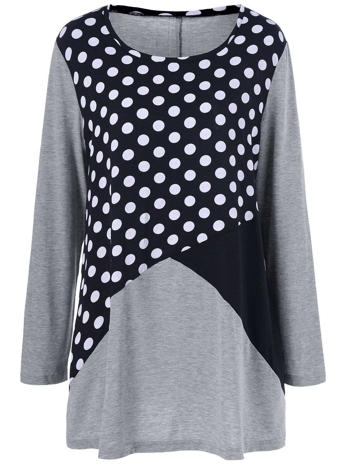 [56% OFF] Plus Size Polka Dot Trim T-Shirt | Rosegal