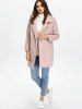 Pocket Lapel Overcoat With Snap Button -  