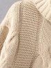 Oversized Turtle Neck Cable Knit Sweater -  