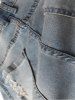 Knee Holes Frayed Zipper Fly Narrow Feet Ripped Jeans -  