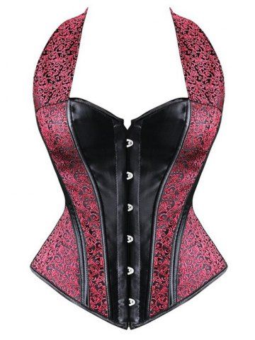 corset halter criss faux panel leather rosegal cross