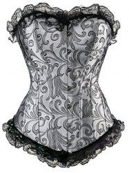 [29% OFF] Strapless Lace Insert Corset | Rosegal