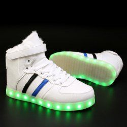 High Top Flocking Led Luminous Shoes