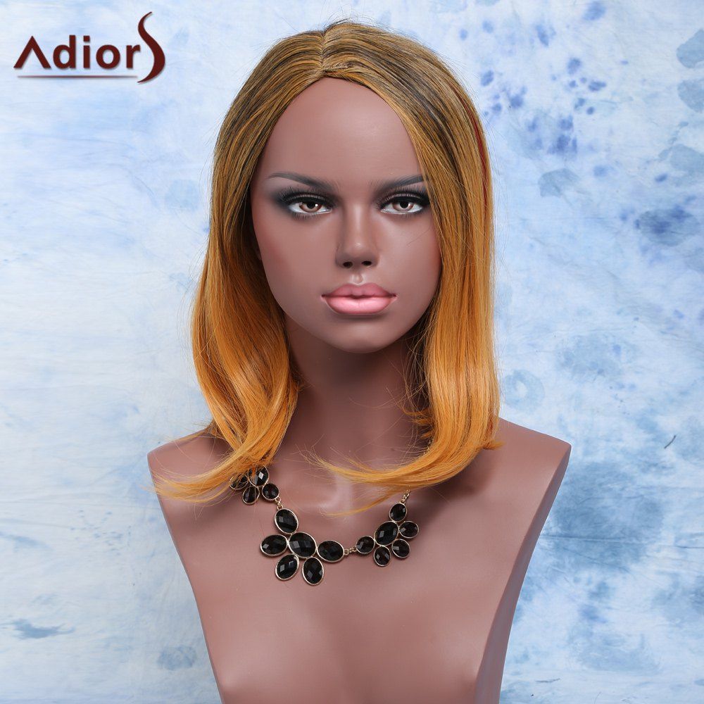 

Adiors Short Straight Side Parting Mixed Color Synthetic Hair Wig, Colormix
