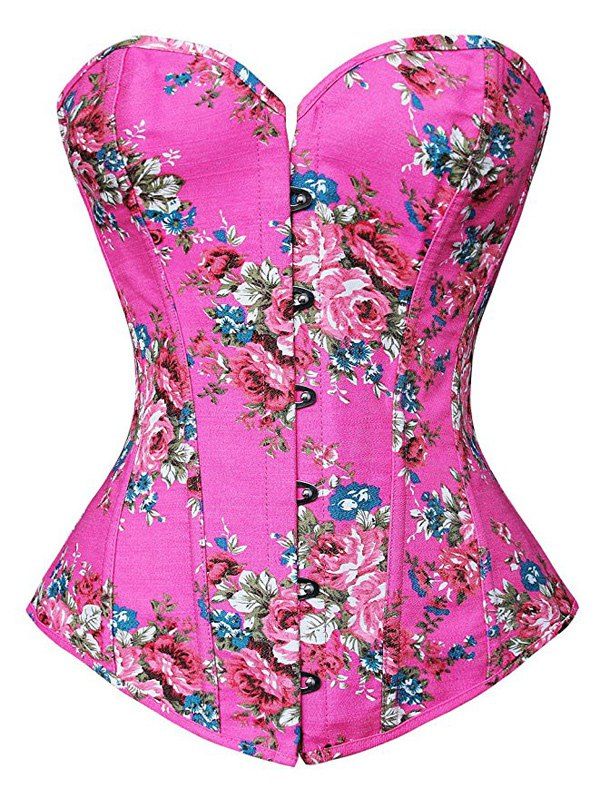 35 Off Lace Up Floral Corset Top Rosegal 1071