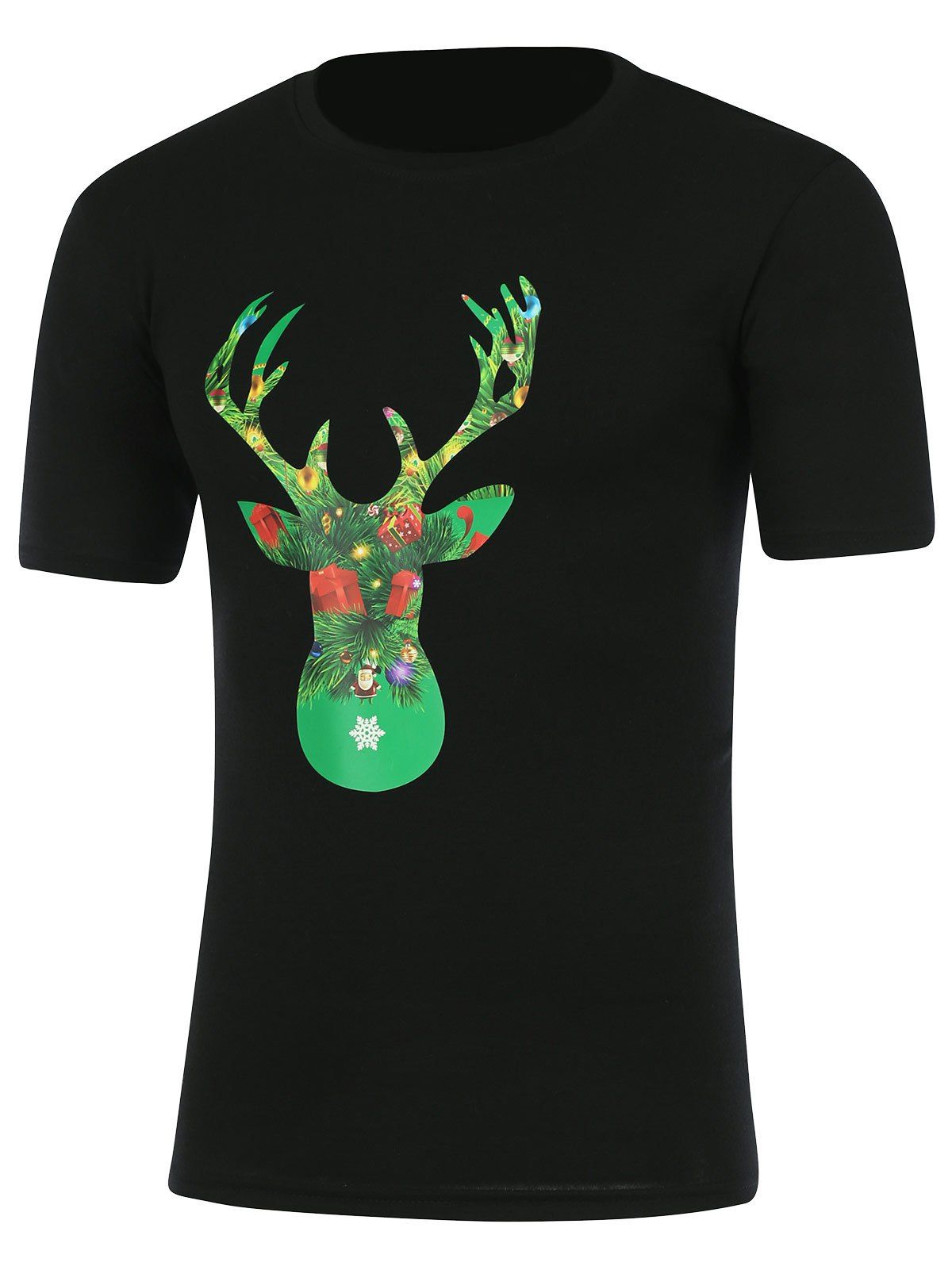 

Short Sleeve Graphic Christmas T-Shirt, Black