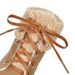 Faux Fur Trim Lace Up Ankle Boots -  