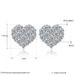 Rhinestoned Heart Stud Earrings -  